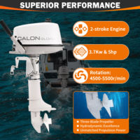 Moteur hors-bord à essence Calon 2 temps 5 CV, 2 cylindres, 103 cm³, système de refroidissement par eau, système d'allumage CDI, kayak, canoë