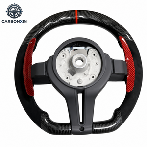 Volante Deportivo de Fibra de Carbono con LED y Base Plana para las Series 2/3/5 X4/X3M/F30/F35/F31/F32/F10/F20/F18/F11/F07 M3/M5 - Product Image 3