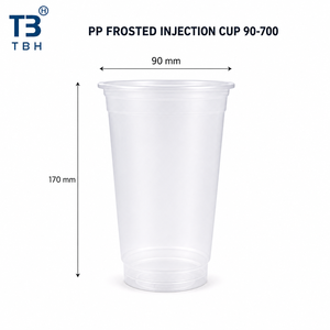 แก้วพลาสติก PP แบบฝ้า ขนาด 700 มล. รุ่น TBH ขนาด 90 มม. x 170 มม. ใส ใช้แล้วทิ้ง สำหรับกาแฟ ชา น้ำผลไม้ - Product Image 1
