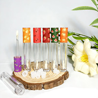 Disponible en stock : Tubes de brillant à lèvres pour enfants aux motifs de fruits, tubes de couleur pour les lèvres mignons, diverses huiles à lèvres aromatisées aux fruits, tubes vides de 4 ml chacun
