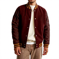Veste universitaire de luxe personnalisée avec patch en chenille pour homme, imperméable, coupe-vent, manches en cuir PU, style urbain hivernal