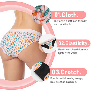 Mutandine Mestruali per Ragazze a Prezzo di Fabbrica, 9 Tipi di Stampe, 4 Strati Altamente Assorbenti, Anti-Perdita, Protezione Completa - Product Image 3
