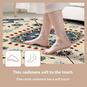 Modern Ethnic Floral Area <strong>Rug</strong> Bohemian Luxury Soft Plush Non Slip Foldable Carpet for Bedroom Living Room - Product Image 4