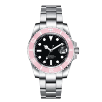 Montres mécaniques de luxe pour hommes de 40 mm avec lunette luminescente, cadran stérile, logo personnalisé, OEM, Seiko Nh35, automatique