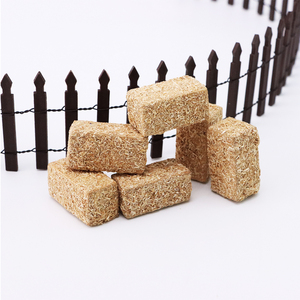 6 Stück <span class=keywords><strong>Mini</strong></span> Natürliche Quadratische Heuballen Puppenhaus Bauernhof Garten Erntedankfest Herbst Ernte Miniatur Heuballen Blöcke - Product Image 1