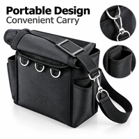 Sac à bandoulière pour électricien, robuste, personnalisé avec logo, multi-poches, pochette pliable avec 4 anneaux en D