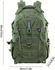Sac à dos imperméable en polyester Oxford grande capacité 35L pour homme, idéal pour l'école, l'université, le travail, le sport et les voyages - Conception sans fermeture - Product Image 4