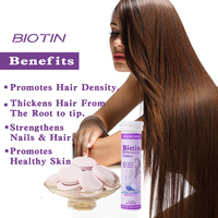Comprimé effervescent de biotine, boisson vitaminée beauté favorisant la santé des cheveux et de la peau, vitamines C, E, B1, B2, B6, B12, dosage en capsules