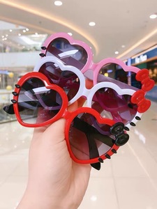 GG158-<span class=keywords><strong>gafas</strong></span> de sol con forma de corazón para niños, lentes de sol con forma de corazón, con marco de lazo, protección UV 400 - Product Image 5