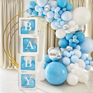 Todos los colores, 1 pieza, caja de globos para Baby Shower de papel transparente para niño y niña, decoración de fiesta de cumpleaños, Idea de <span class=keywords><strong>regalo</strong></span> - Product Image 4