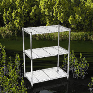 Étagère d'angle multifonctionnelle en treillis métallique chromé à 4 niveaux, robuste et autoportante, pour four à micro-ondes et rangement de cuisine - Product Image 3