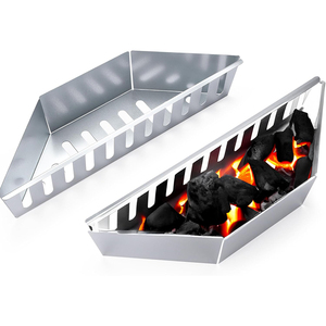Paniers à charbon de bois en acier inoxydable, résistants à la rouille et à la chaleur, lot de 2, robustes, de remplacement pour accessoires de barbecue à bouilloire - Product Image 4