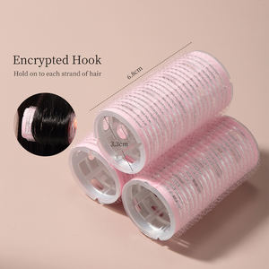 Juego de 3 Rodillos de Pelo Autoadherentes de Plástico y Aluminio, Color Rosa, para Rizos <span class=keywords><strong>con</strong></span> <span class=keywords><strong>Velcro</strong></span>, para Cabello Corto y Mediano S911 - Product Image 3