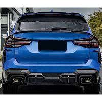 Diffuseur arrière en fibre de carbone véritable avec séparateur arrière 3 pièces pour BMW X3 G01 M40i G08 LCI 2022+ Diffuseur de pare-chocs arrière