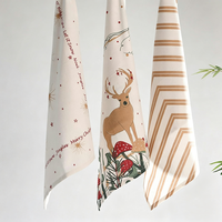 WML039 Serviettes en coton imprimées réactives personnalisées, torchons de cuisine entièrement imprimés, chiffons décoratifs suspendus, essuie-vaisselle pour la maison