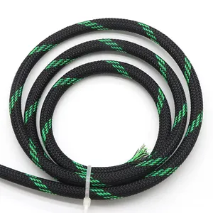 Custom Wholesale Heat resistant 20mm Auto Wire Lot Sheathing Pet Expandable Braided Cable Sleeve