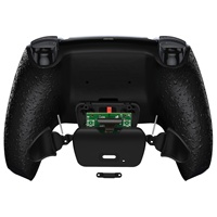 Coque arrière noire avec poignées caoutchoutées pour PS5, kit RISE V3 avec boutons arrière remappables pour manette PS5 BDM030/040/050/060