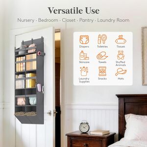 <b>Over</b> <b>The</b> <b>Door</b> Organizer 14 Section Clear Window Hanging Storage With Side Pockets For Toys And Baby Supplies Behind <b>Doors</b> - Product Image 4