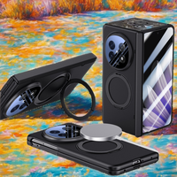 Casing Pelindung Magnetik Matte Mewah Desain Polos Anti Benturan dengan Penyangga Lensa untuk Oppo Find N5 beserta Kaca Pelindung Layar