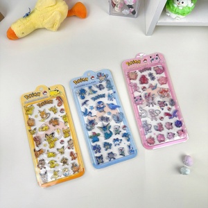 Autocollants 3D Pokémon en relief pour la décoration de carnets d'enfants, autocollants mignons en cristal pour coques de téléphone - Product Image 2