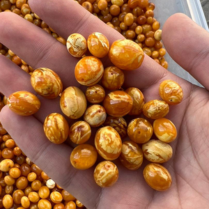 バルトロシア天然アンバーストーン生産古いアンバージュエリーオリーブビーズタイガースキンムスリムビーズ10-16mm高コストパフォーマンス - Product Image 6