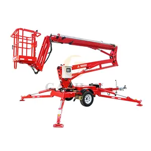 USA 50ft 500lbsdual power indoor outdoor spider man trainabile boom lift trailer per tree climber