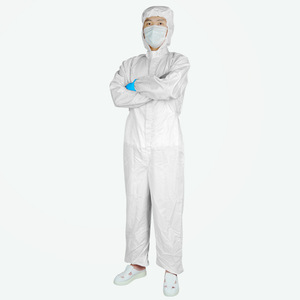 Traje de Protección Blanco con Rayas para Cuarto Limpio, Ropa Antiestática ESD para Electrónica, Óptica, Alimentos, Laboratorios Farmacéuticos - Product Image 3
