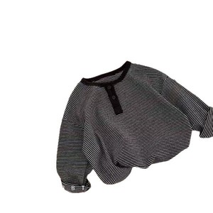 Autumn New Children's Leisure Bottoming Shirt <strong>Boys</strong> Long Sleeve T-Shirt Girls Striped Top Polyester <strong>Clothing</strong> Wholesale - Product Image 1