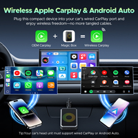 Dispositivo 3 en 1 con IA para Video, Streaming de Youtube y Tiktok, Adaptador Inalámbrico Carplay, Dongle USB, CarPlay con Cable y Android Auto para Autos