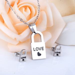 Romantic Lock Key Love Promise 18k Gold Plated Gift Wholesale Stainless Steel <b>Jewelry</b> <b>Set</b> <b>for</b> <b>Women</b> - Product Image 4