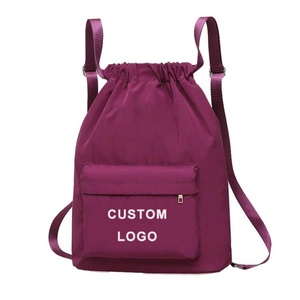 Bolsa con Cordón de Poliéster 210D para Gimnasio y Deportes, Bolsa con Cordón Promocional, Mochila con Cordón Personalizada con Bolsillo con Cremallera - Product Image 1