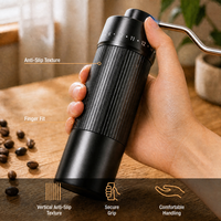 Moulin à café manuel en gros, triple roulement, meule en acier inoxydable 420, poignée ergonomique, économie d'effort, fournisseur direct d'usine en gros