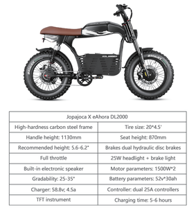 Vélo électrique de montagne puissant à double moteur Eahora Romeo Dl2000 52v 30ah, vélo électrique pour adultes, vélo électrique à pneus larges - Product Image 2