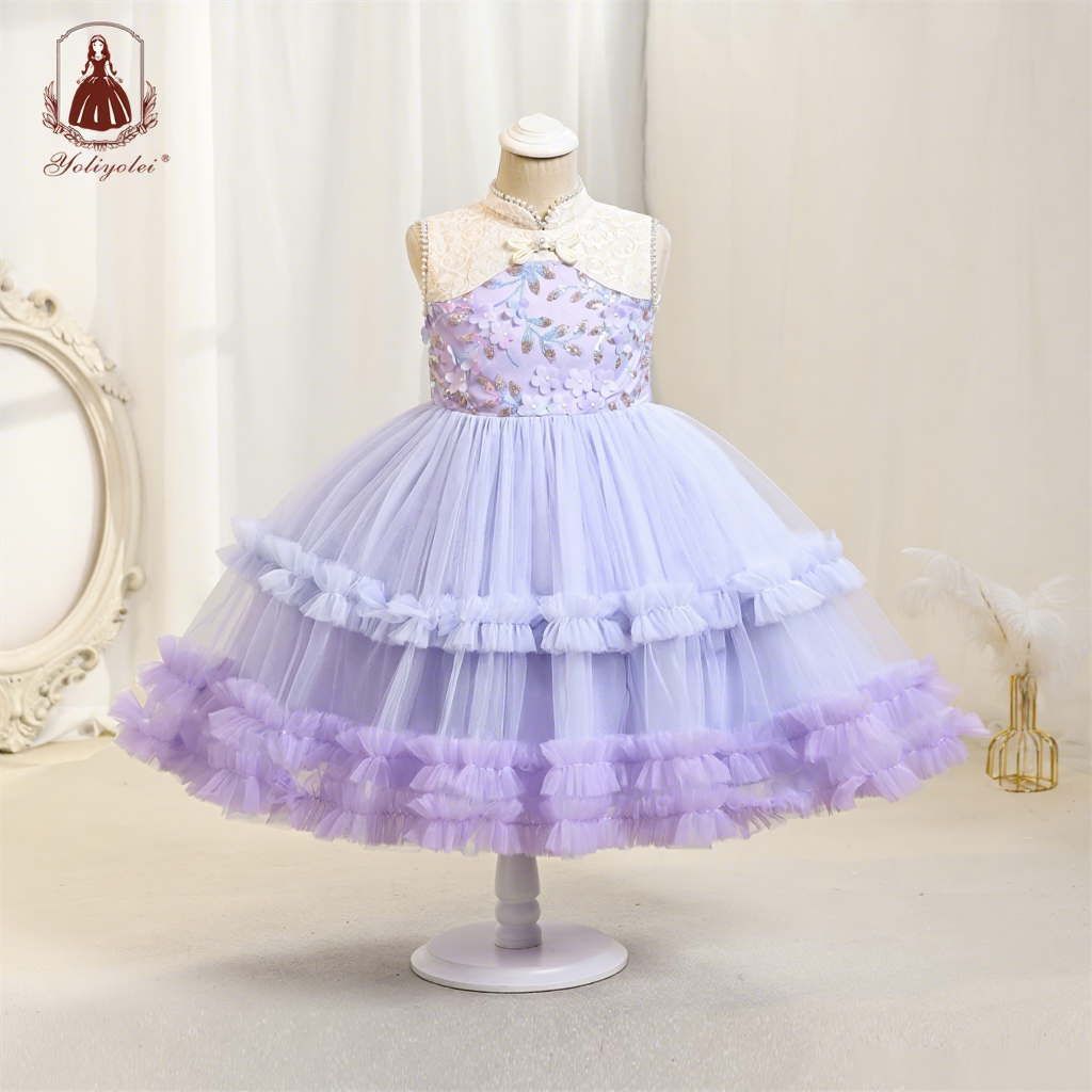 open lace back dress LILAC Light Purple Twirl Dress U-PICK Sleeve length in baby, toddler,   Flax and Wool Threads