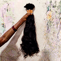 Rambut Manusia Remy Virgin India Mentah 100% Tanpa Proses, Kutikula Tersusun Rapi, Mewah, Bebas Kusut, Jahitan Mesin Ganda, 110g