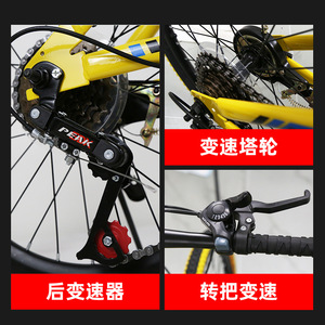 Bicicletas para estudiantes, bicicleta de montaña multivelocidad de 26 pulgadas con horquilla de suspensión y freno de disco doble para niños unisex - Product Image 4