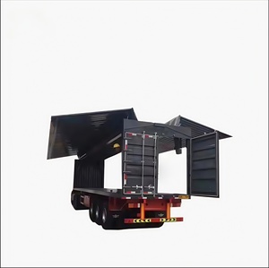 Semi-<span class=keywords><strong>remorque</strong></span> hydraulique à 3 essieux avec murs d'aile pour le transport de marchandises à faible densité. - Product Image 1