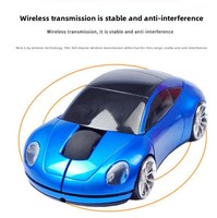Ratón Ergonómico Inalámbrico Óptico 2.4G con Retroiluminación LED Mini USB de 1600DPI, Modelo de Coche, para Portátil/Escritorio - Stock