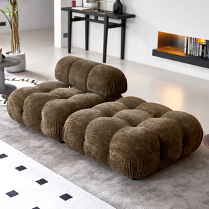 Sofá Modular de Combinación Libre, Estilo Camaleón Crema, Tela Simple, Bloque de Tofu, Muebles de Sala de Estar, Sofá Bloque - Product Image 5