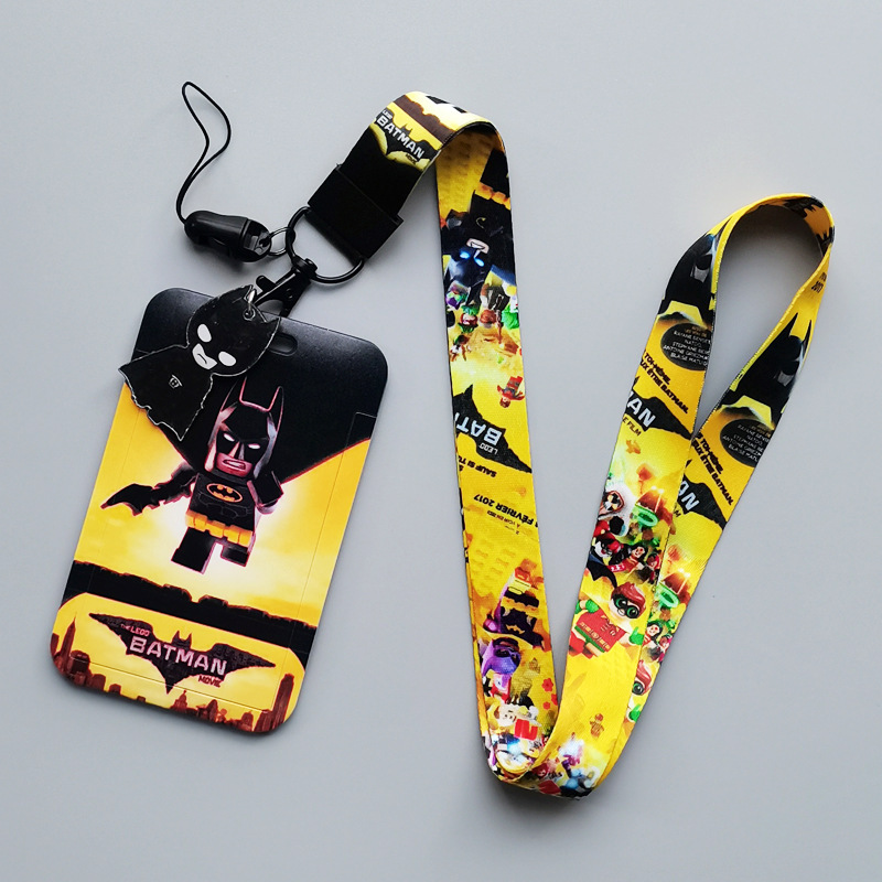 Anime Cool Cartoon Marvel Bat Man Card Case Campus Student ID Badge Plastic Card Holder Phone Neck Lanyards Custom Card Cover Image 3