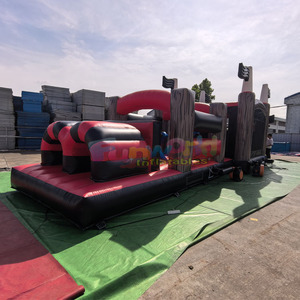 Circuito de obstáculos inflable de grado comercial, gran tamaño, con diseño de barco pirata y combo de castillo inflable. - Product Image 2