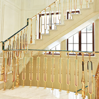 Poteaux de rampe d'escalier en aluminium de luxe, personnalisables pour la décoration intérieure de villa