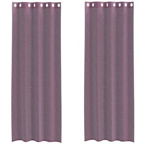 W2B VidaXL Voile tende con occhielli 2 pezzi viola 55.1x102.4 "mantovane e trattamenti per finestre - Product Image 1