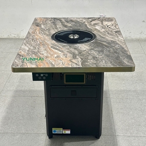 <span class=keywords><strong>Table</strong></span> ronde de restauration commerciale <span class=keywords><strong>avec</strong></span> plaque de roche intégrée, marbre, cuisinière à gaz et cuisinière à induction - Product Image 4