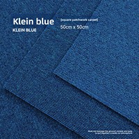 Tapis tissé tufté en acrylique bleu rétro pour salon, bleu roi, style médiéval haut de gamme, ambiance intemporelle, couleur unie, couverture complète
