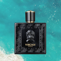 Parfum pour femme, flacon rectangulaire en verre vert sarcelle, boîte métallique, capuchon doré, clé carrée bleu roi, mousse aquatique, Sillage
