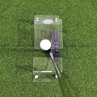 SwingPerfect Aides d'entraînement pour l'angle de maintien du putter de golf, Planche transparente en acrylique à double panneau, Entraîneur de putting à base plate pour la réduction des contraintes, LH RH
