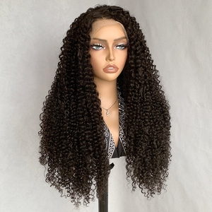 Nuova <span class=keywords><strong>Parrucca</strong></span> Frontale in Pizzo HD Senza Colla, Capelli Sintetici <span class=keywords><strong>Afro</strong></span> Ricci Lunghi per Donne di Colore, <span class=keywords><strong>Parrucca</strong></span> Frontale in Pizzo 13*4 - Product Image 5