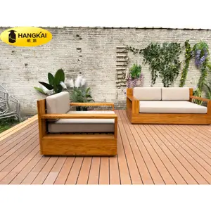 high end solid teak wood with waterproof fabric sofa sets outdoor furniture