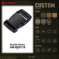 Sangle tactique pour homme avec logo personnalisé, en nylon recyclé de 25 mm, avec clip de sécurité de 1 pouce, sangle réglable avec boucle coulissante